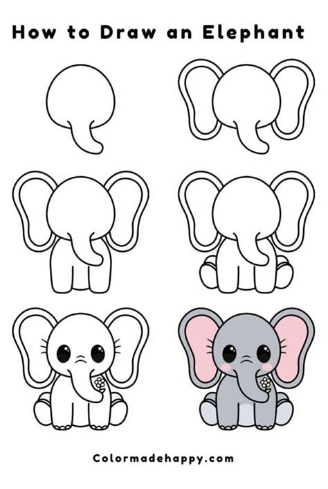 How to draw an elephant easily .